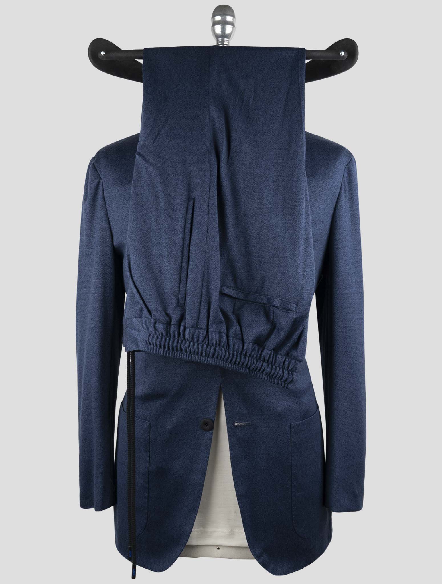 Kiton Knt Blue Wool Suit