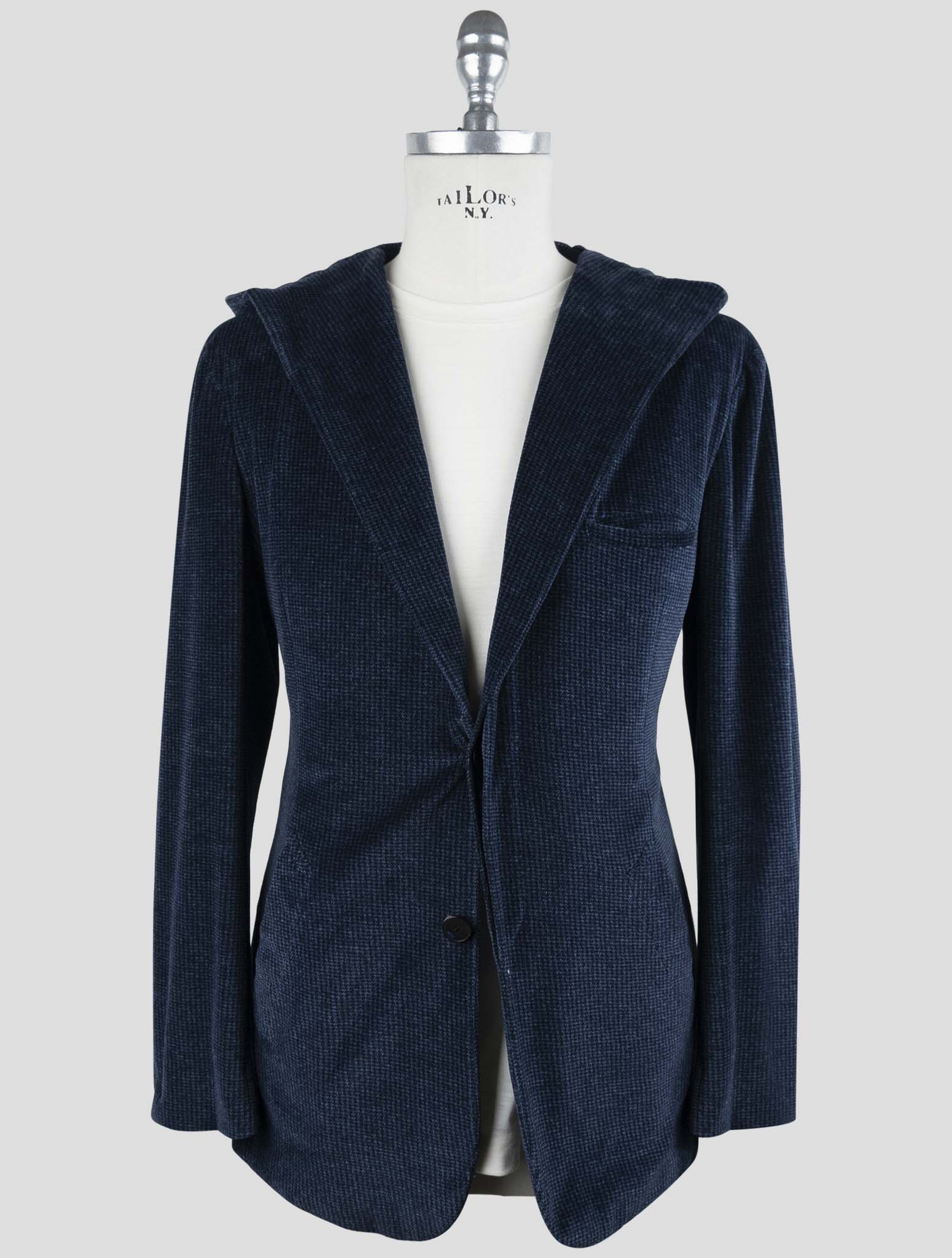 Kiton Knt Blue Cotton Pl Velvet Suit