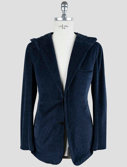Kiton Knt Blue Cotton Pl Velvet Suit