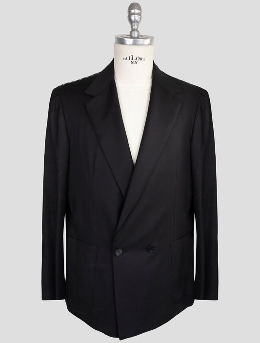 Kiton Knt Dark Blue Virgin Wool Double Breasted Suit
