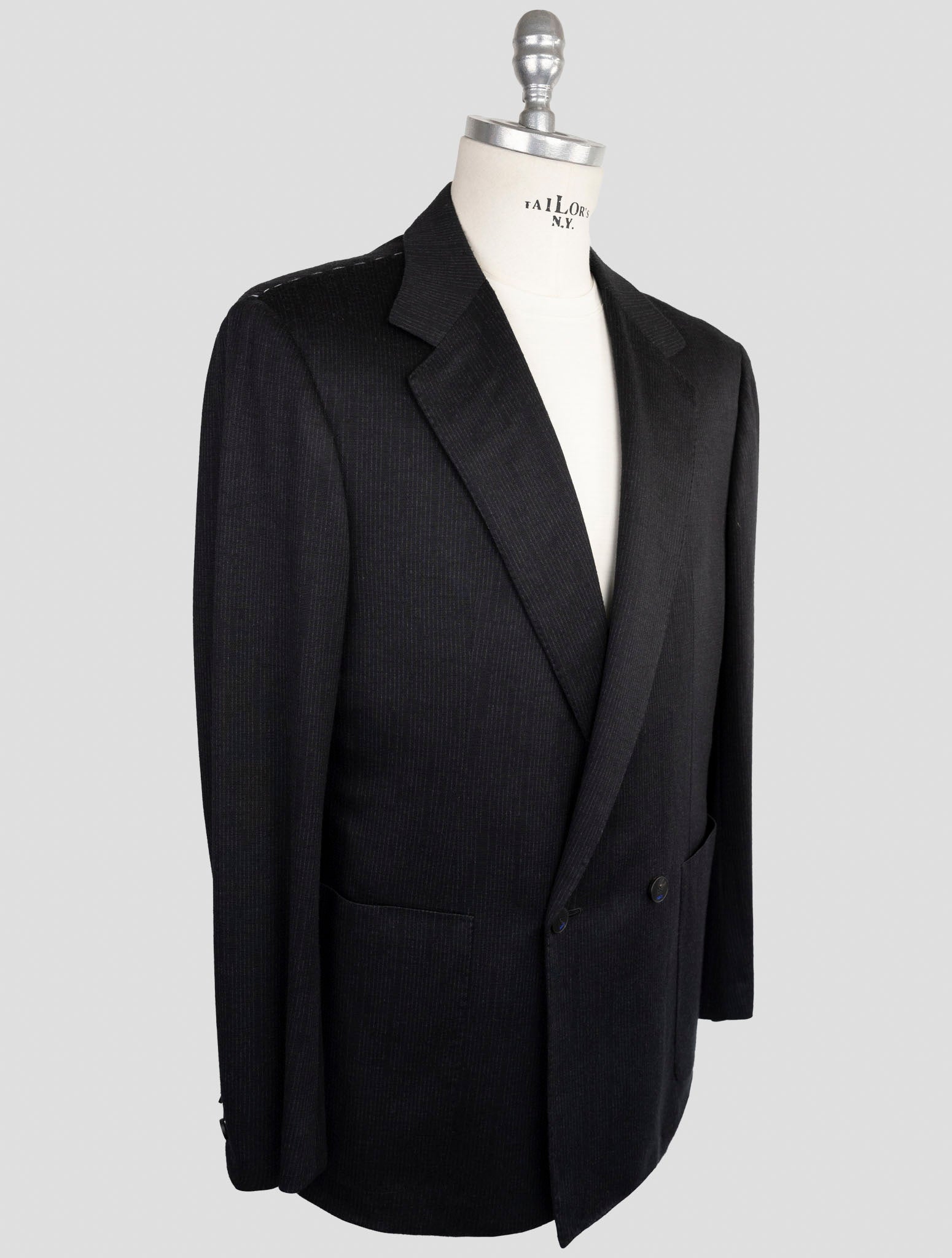 Kiton Knt Blue Wool Suit