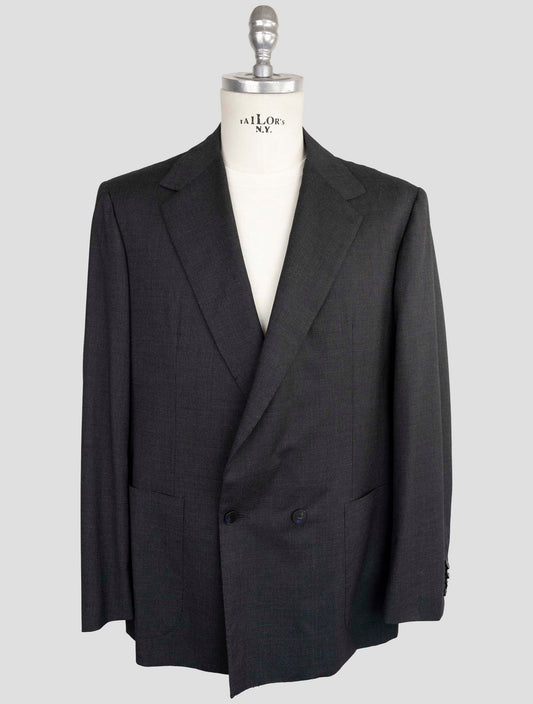 Kiton Knt Gray Virgin Wool Ea Double Breasted Suit