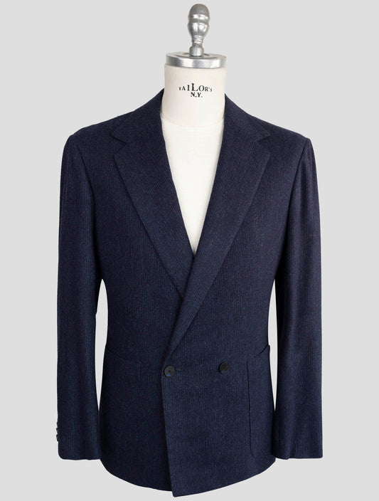 Kiton Knt Blue Virgin Wool Cashmere Ea Double Breasted Suit