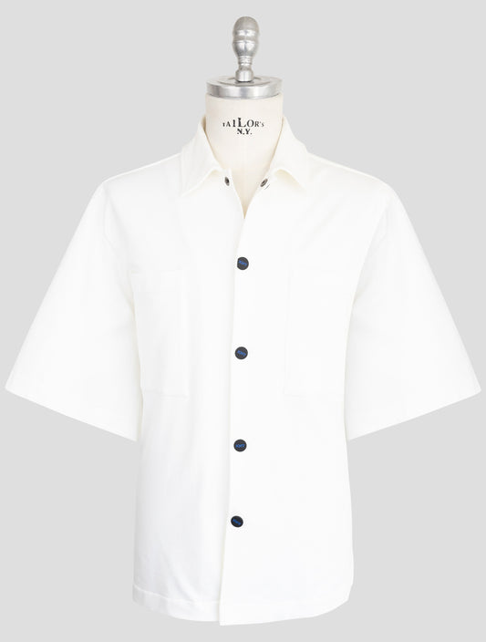 kiton Knt White Cotton Ea Shirt Short Sleeve