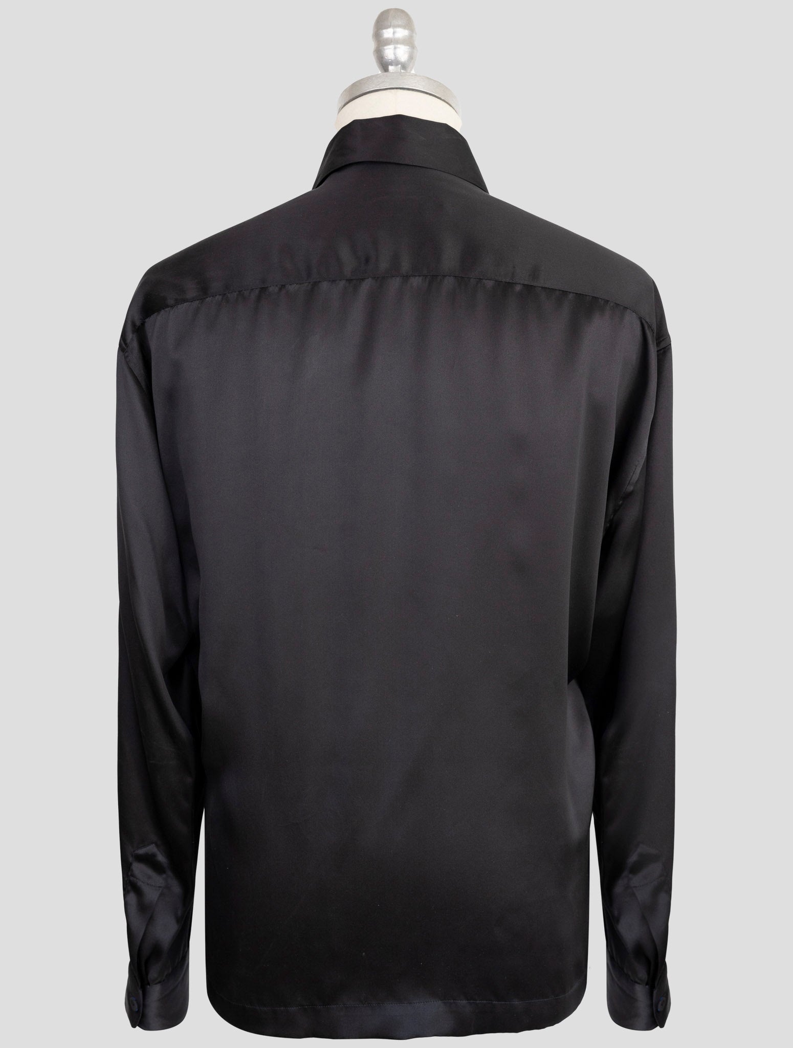 kiton Knt Black Silk Shirt