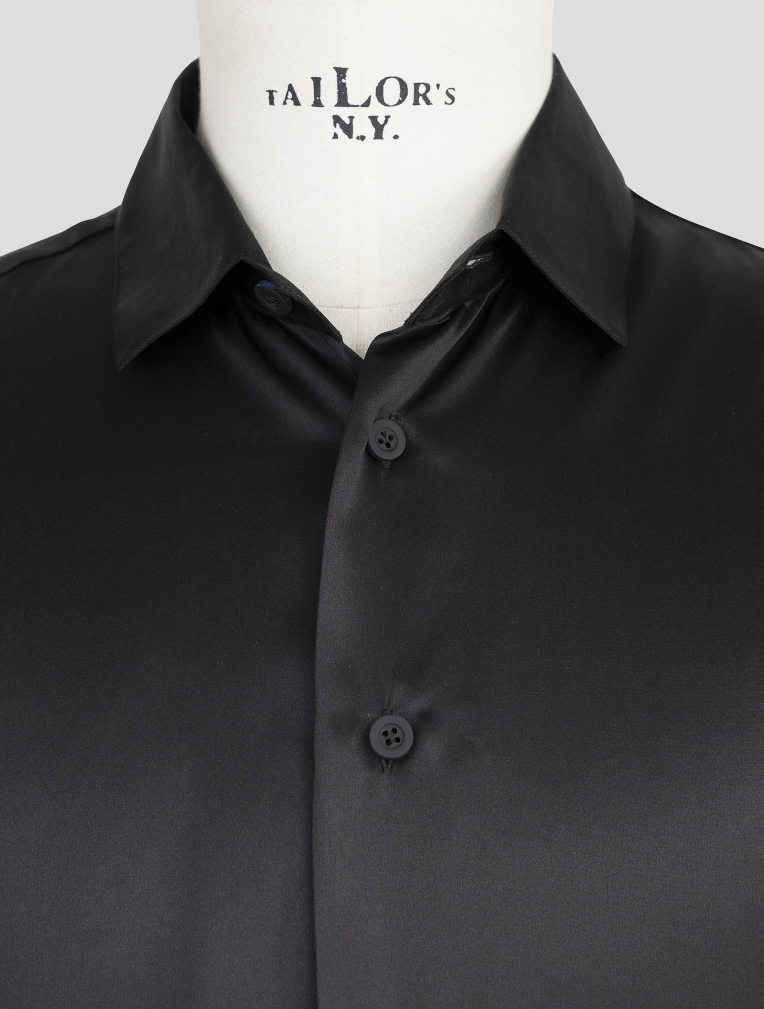 kiton Knt Black Silk Shirt