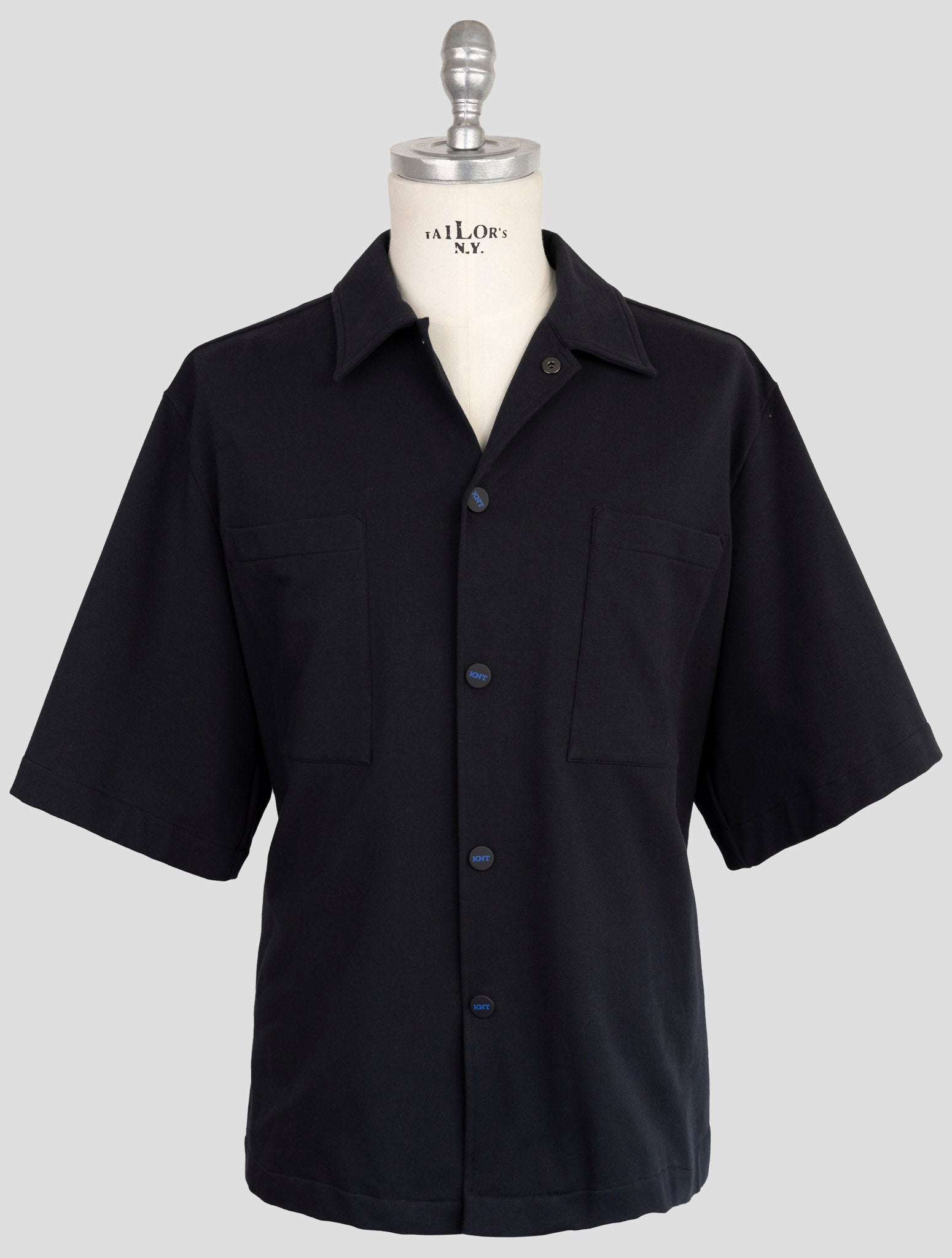 kiton Knt Blue Cotton Ea Shirt
