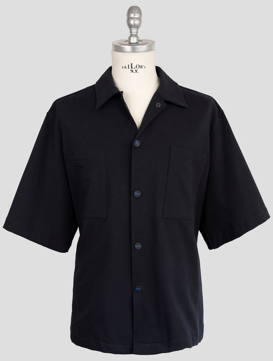 kiton Knt Blue Cotton Ea Shirt