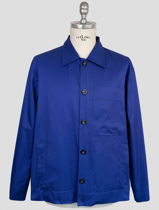 Kiton Knt Blue Silk Shirt
