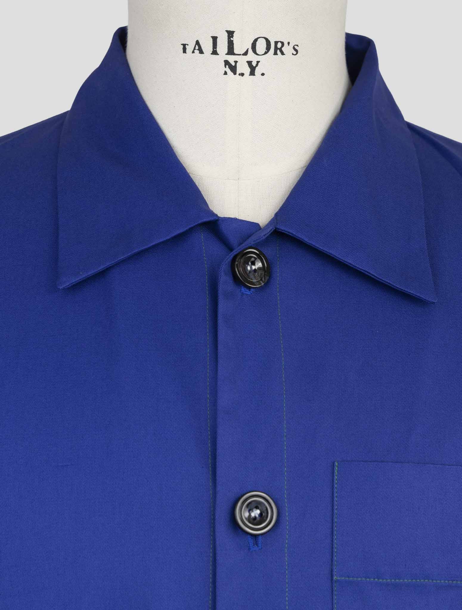 Kiton Knt Blue Silk Shirt