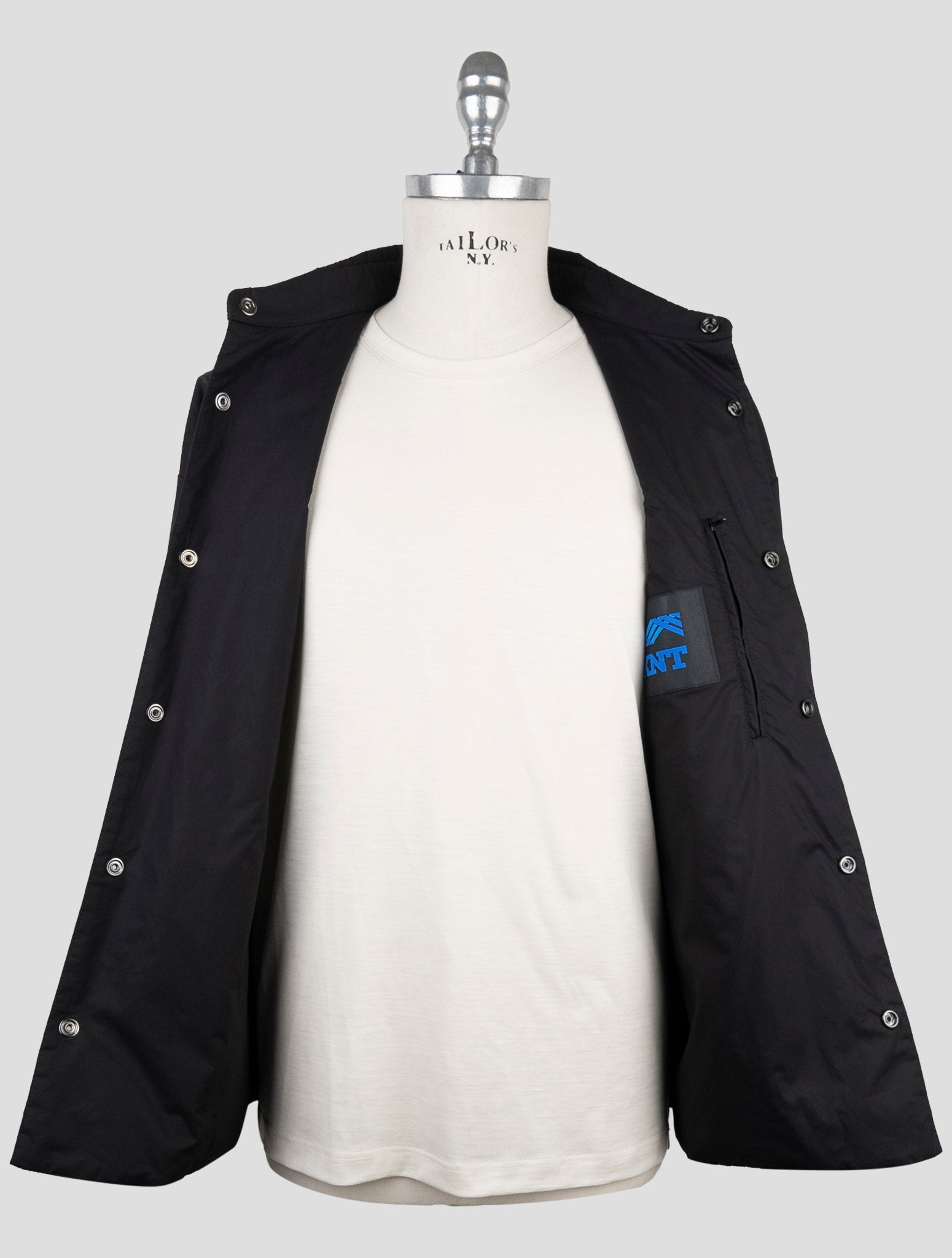 Kiton Knt Black Cotton Coat