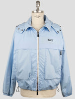 Kiton Knt Light Blue Cotton Overcoat
