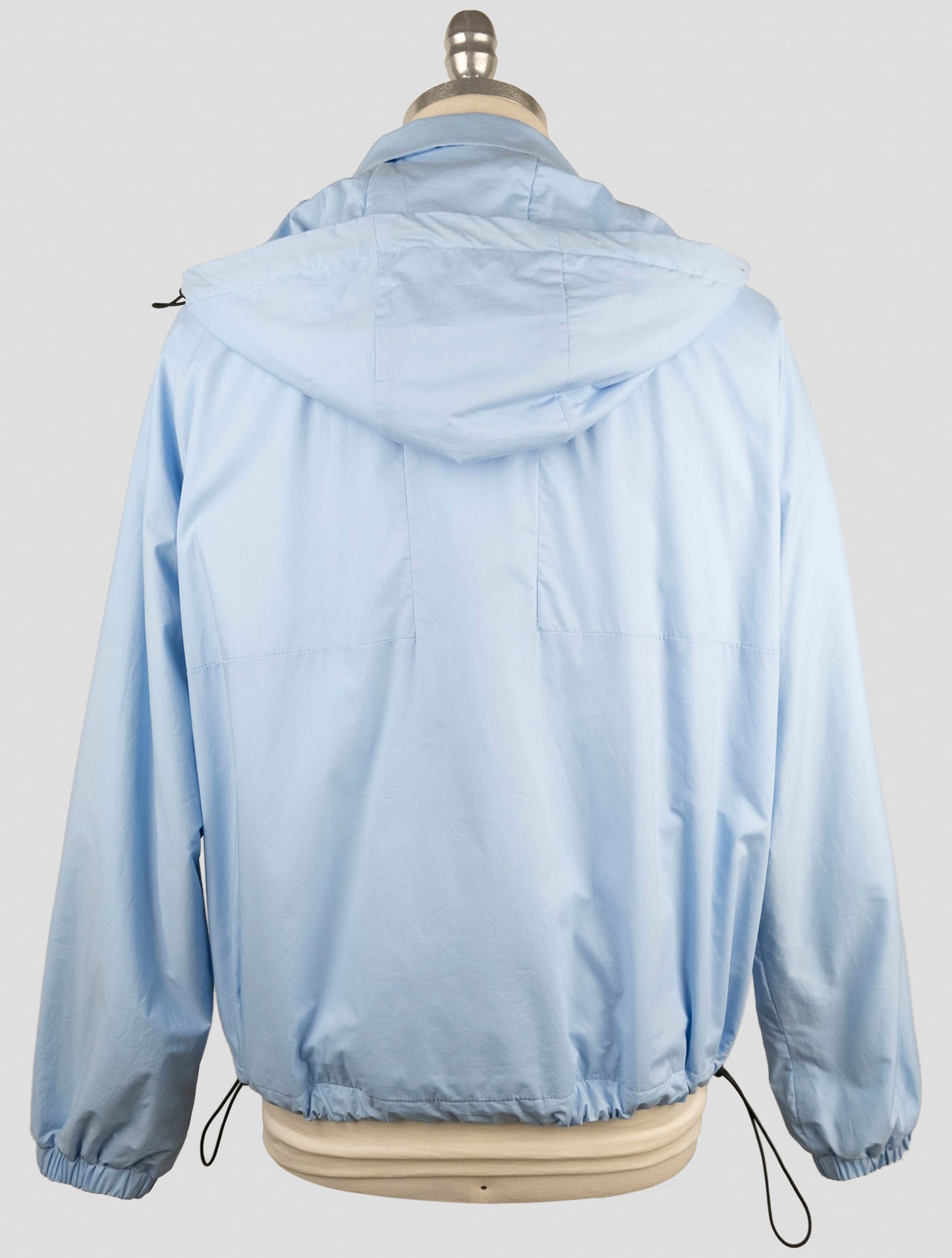 Kiton Knt Light Blue Cotton Overcoat