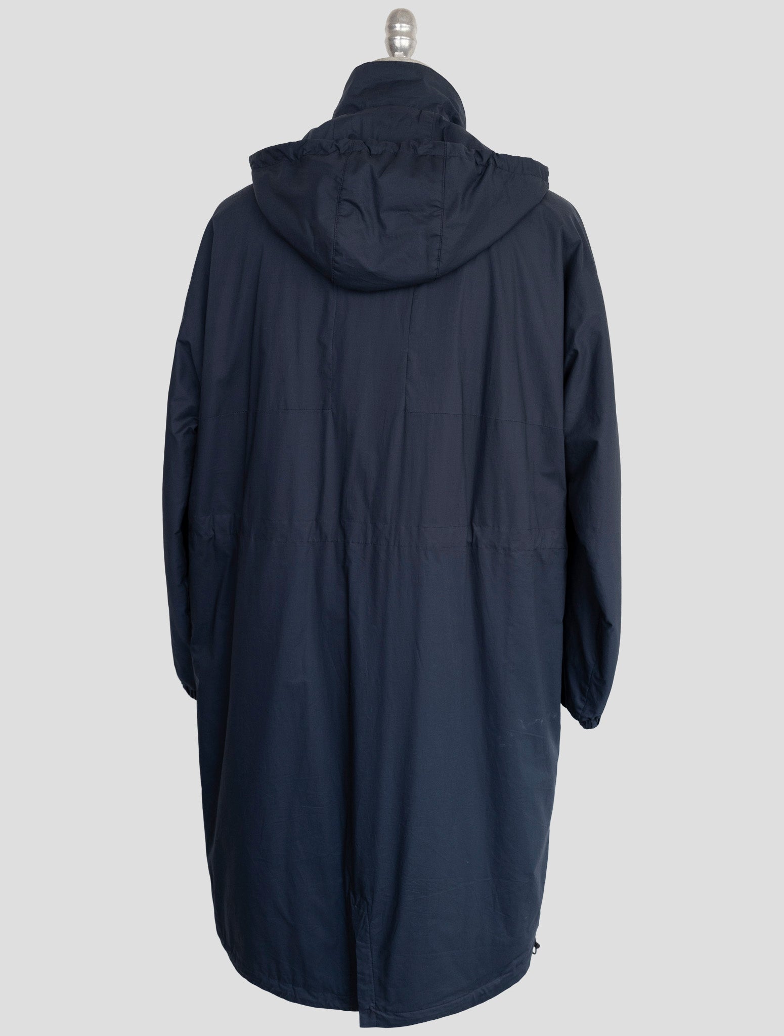 Kiton Knt Blue Cotton Overcoat