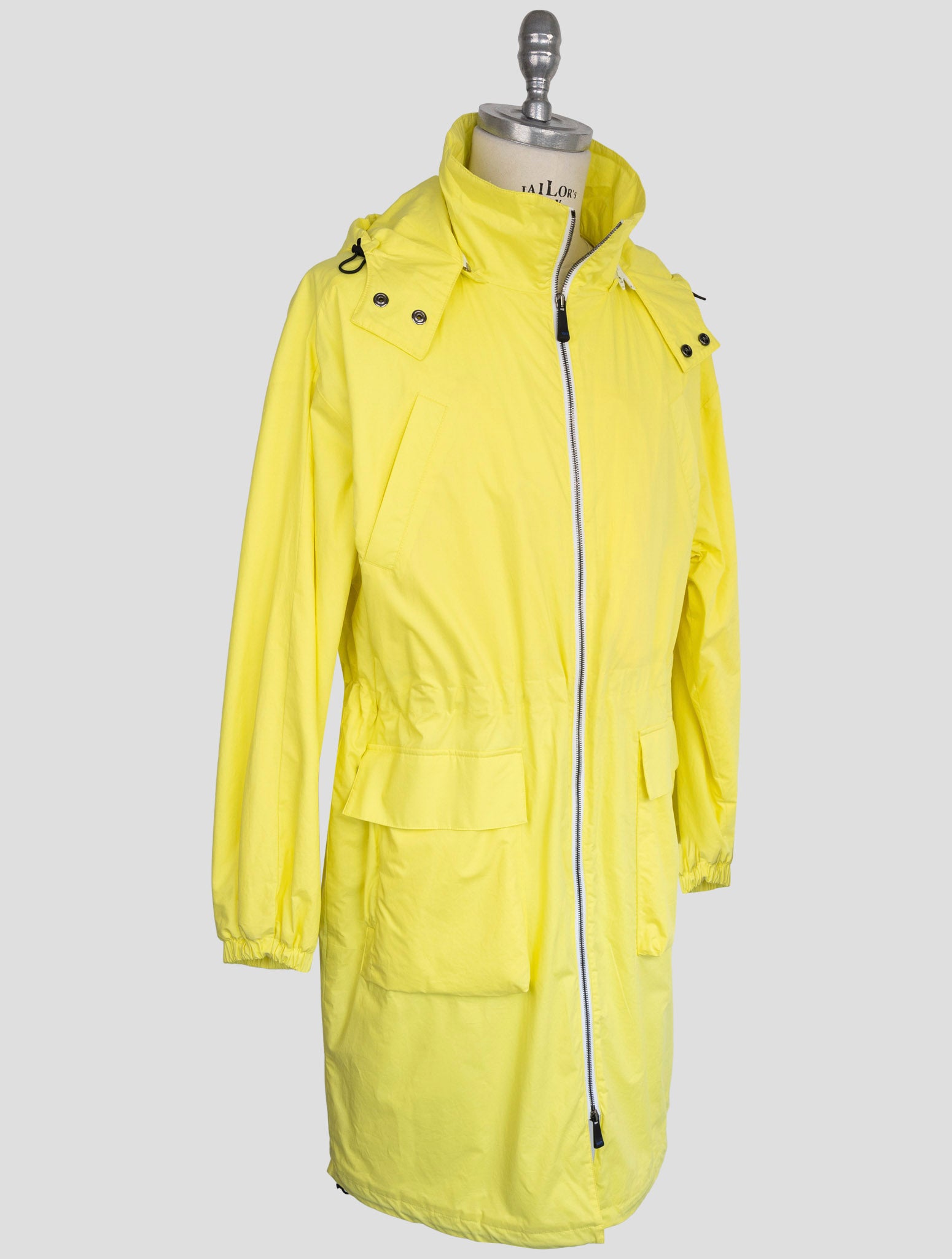 Kiton Knt Yellow Cotton Overcoat