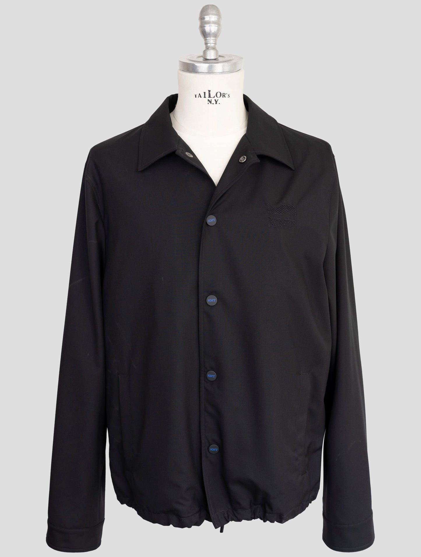 Kiton Knt Black Virgin Wool Coat