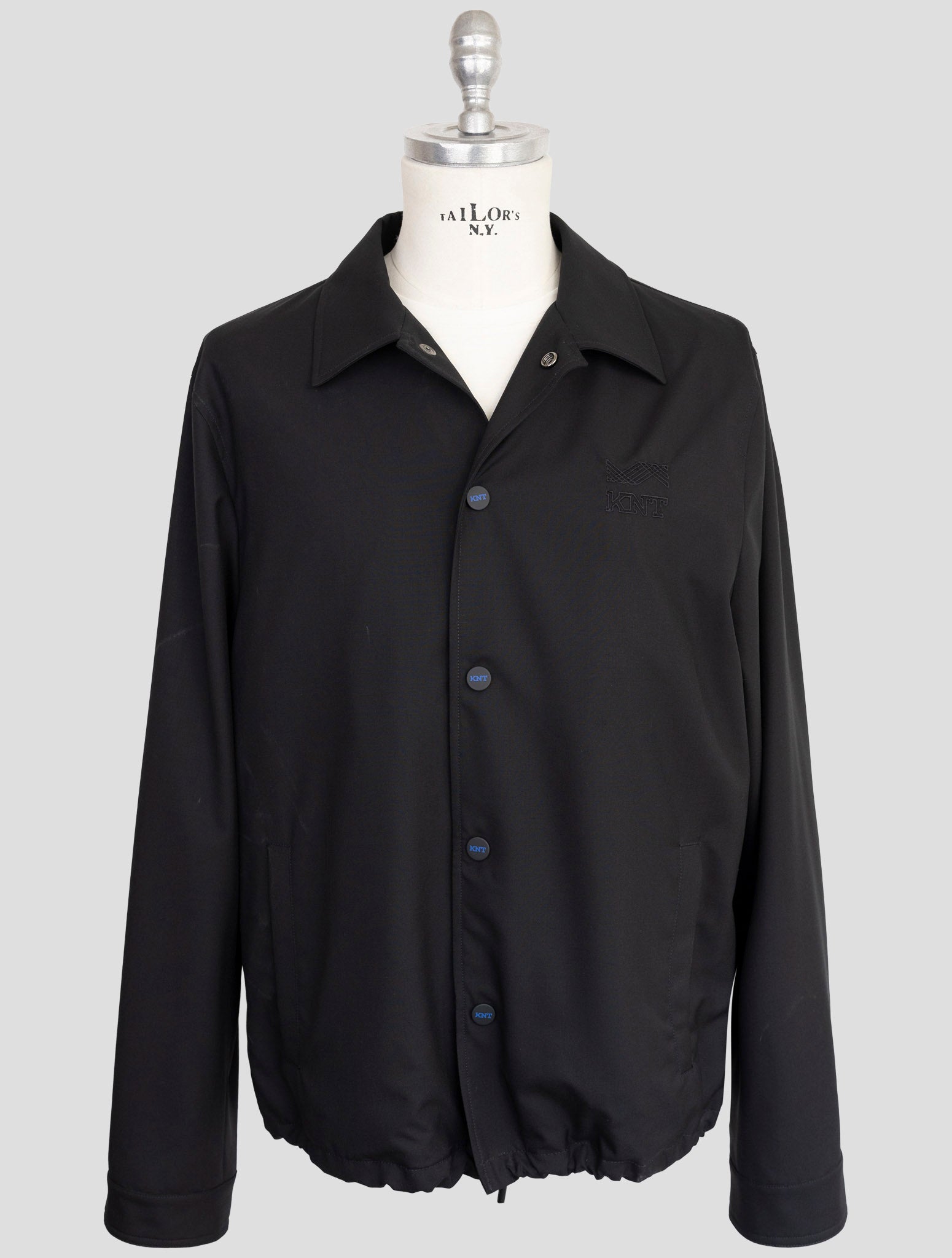 Kiton Knt Black Virgin Wool Coat