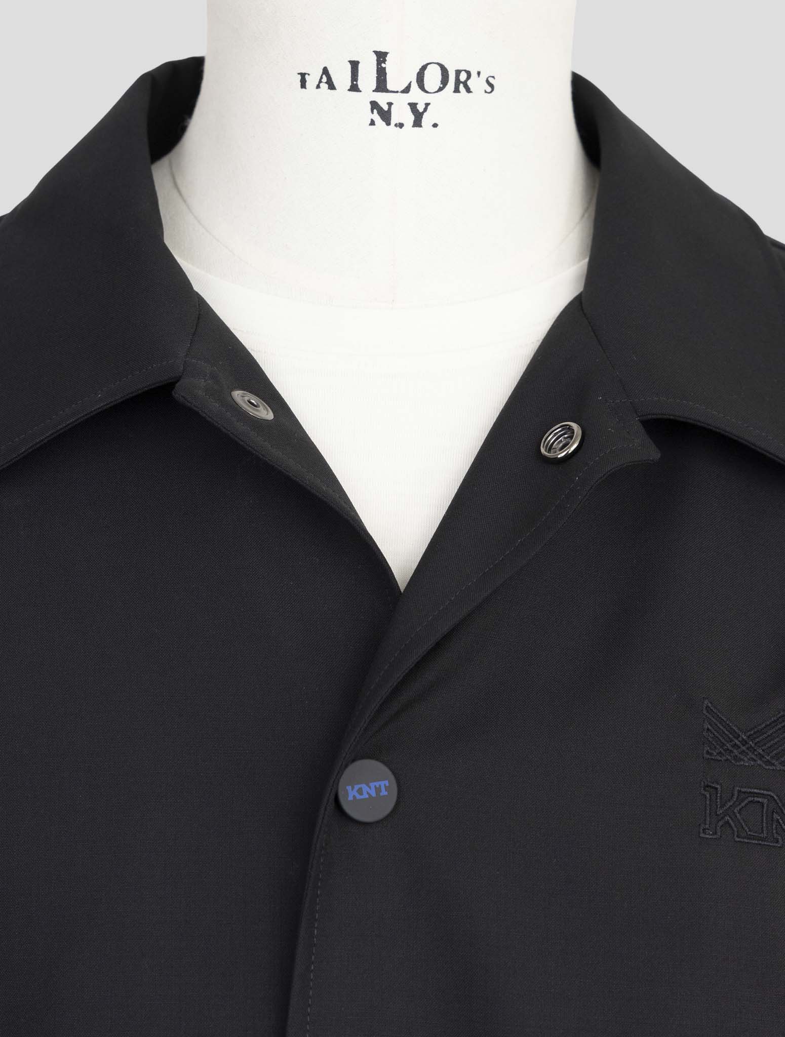 Kiton Knt Black Virgin Wool Coat