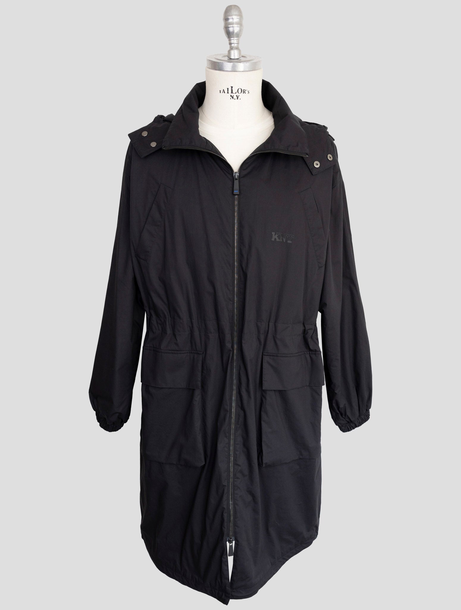 Kiton Knt Black Cotton Overoat