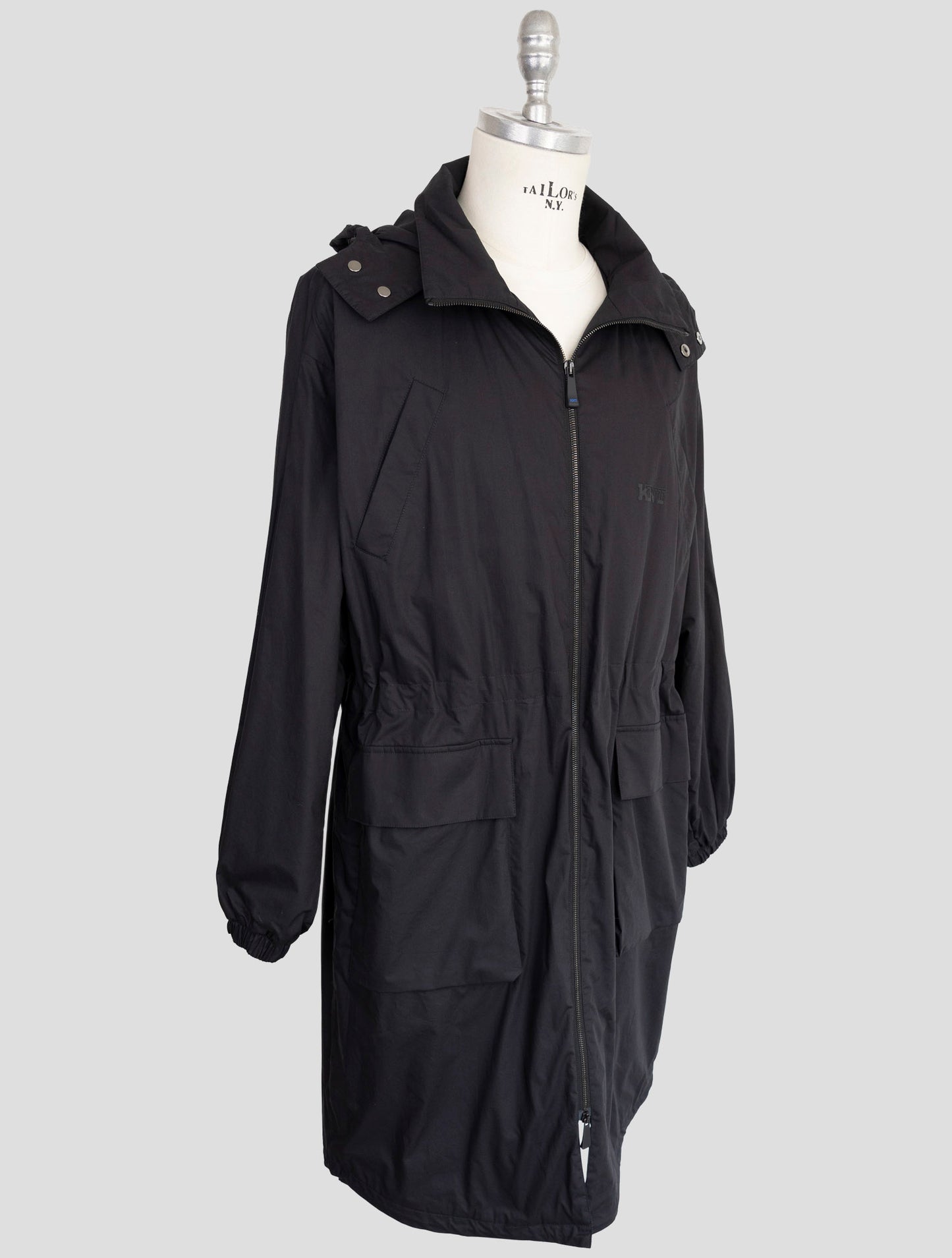 Kiton Knt Black Cotton Overoat