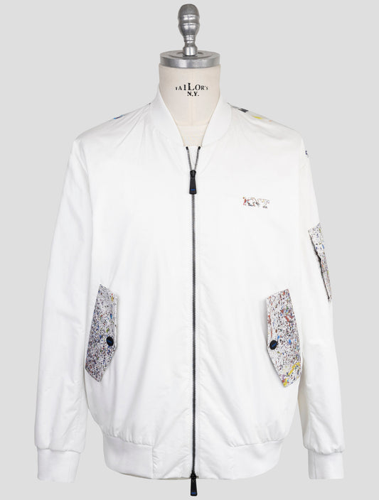 Kiton Knt White Cotton Coat