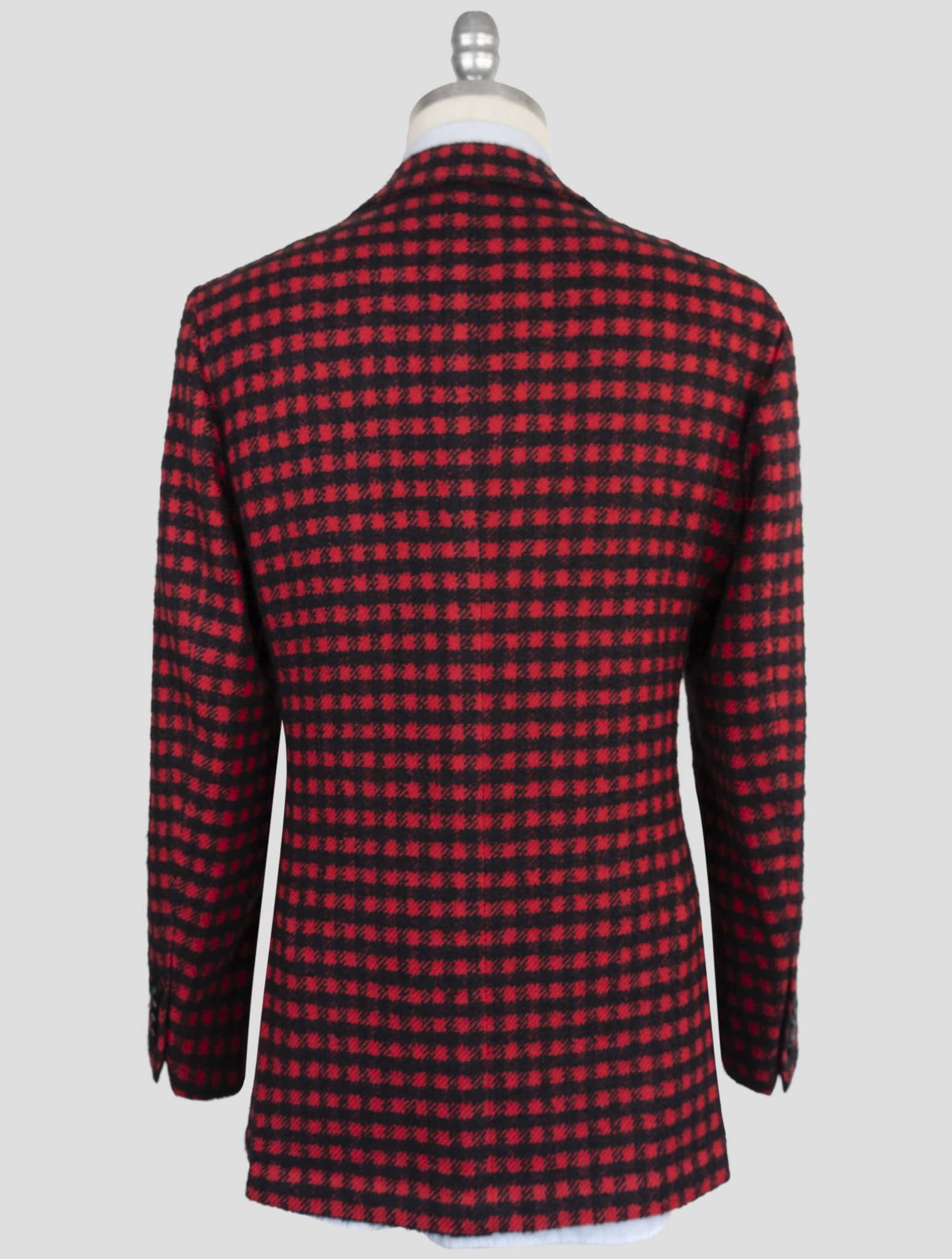 Kiton Black Red Cashmere Silk Blazer