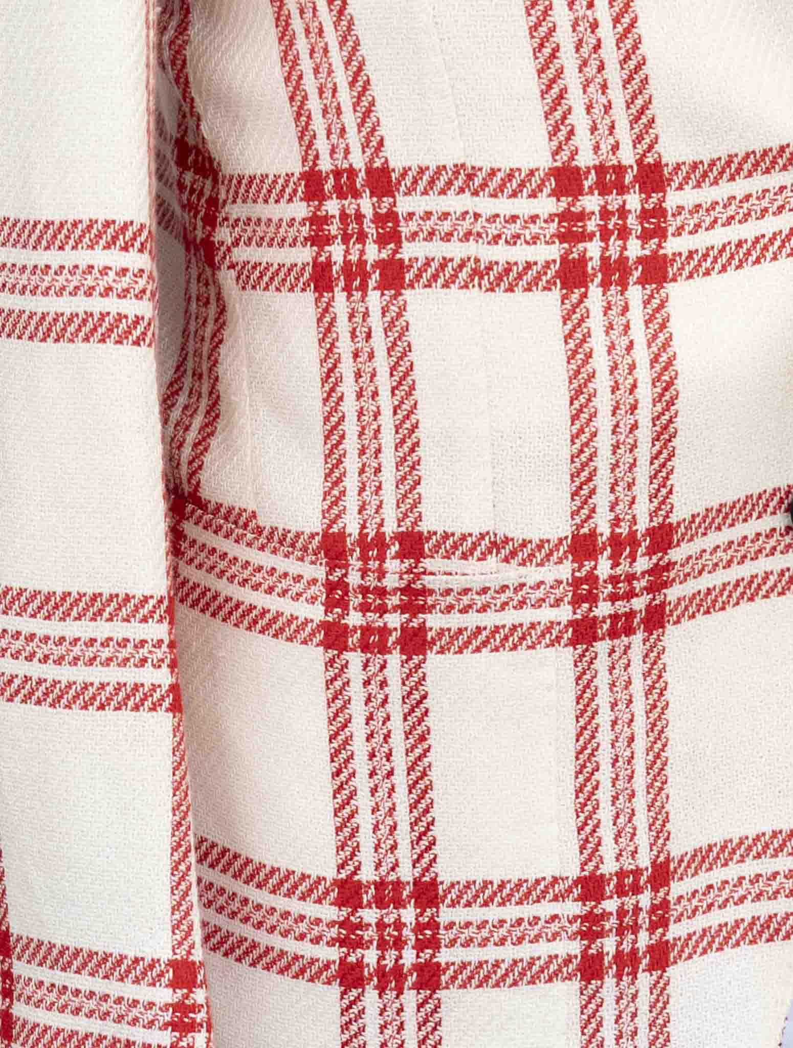 Kiton Red White Cashmere Linen Blazer