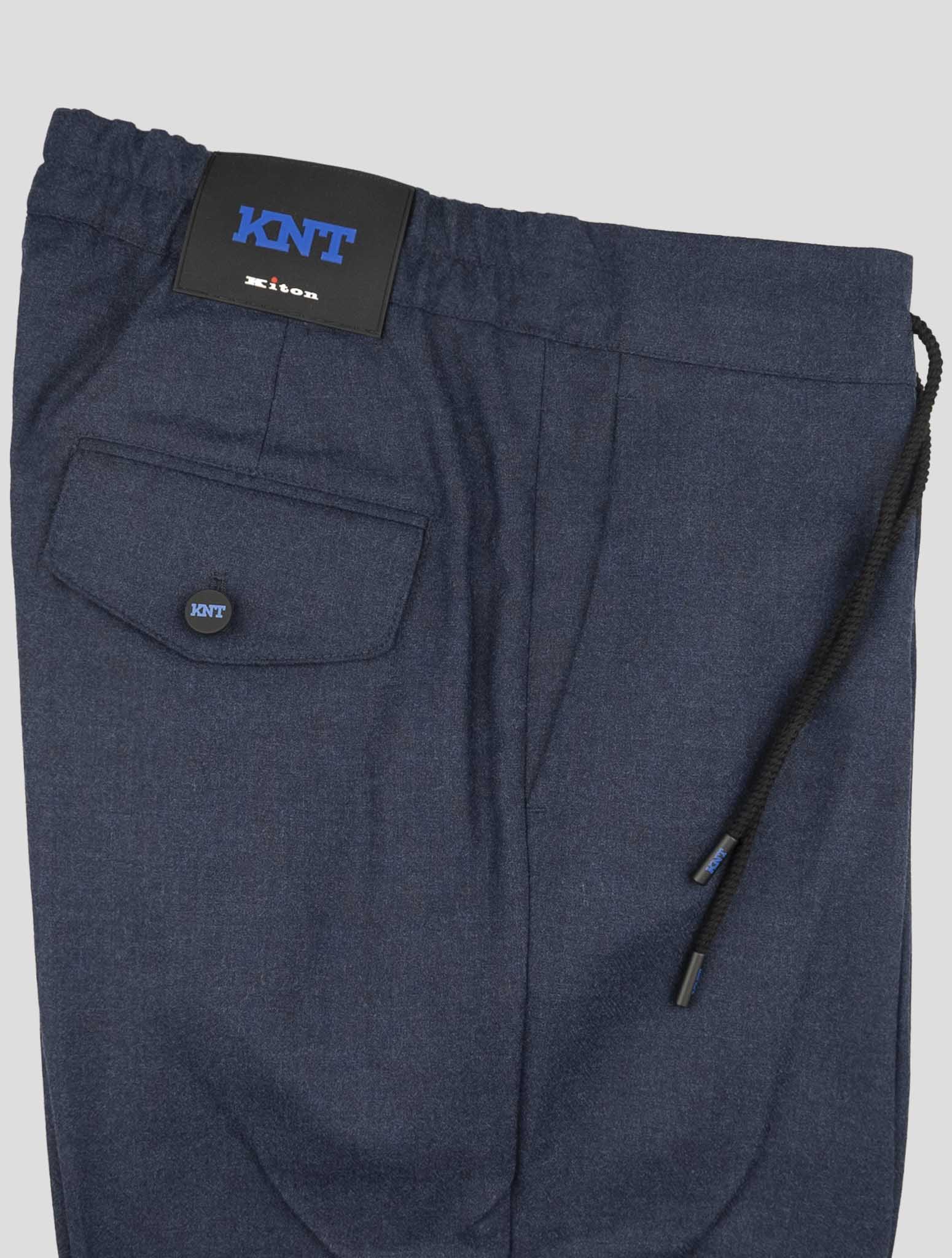 kiton Knt Blue Virgin Wool Ea Pant