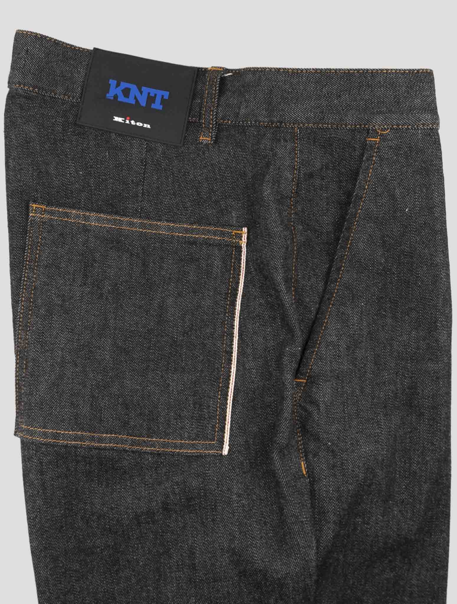 Kiton Knt Dark Gray Cotton Pe Jeans
