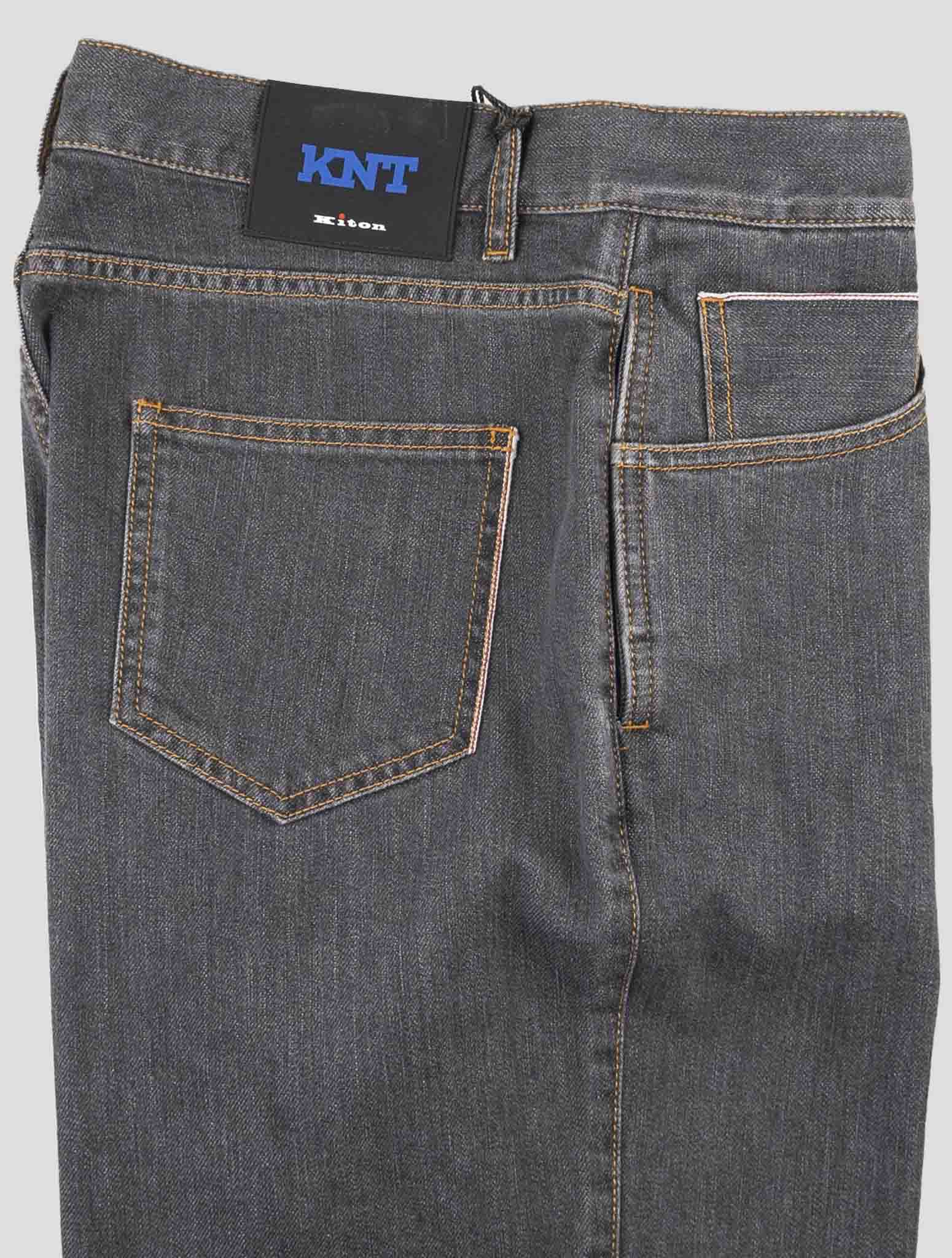 Kiton Knt Dark Gray Cotton Pe Jeans