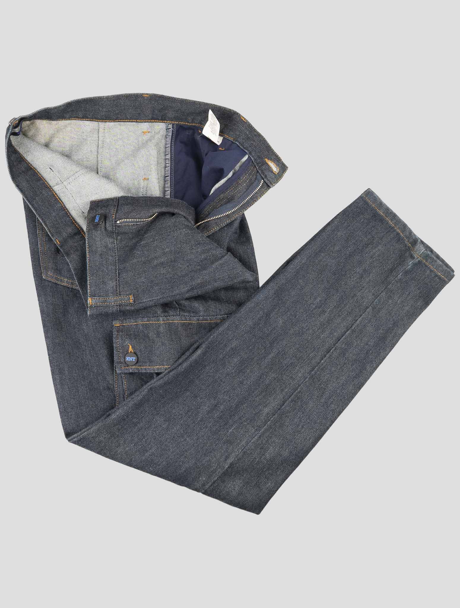 Kiton Knt Blue Cotton Pe Cargo Jeans