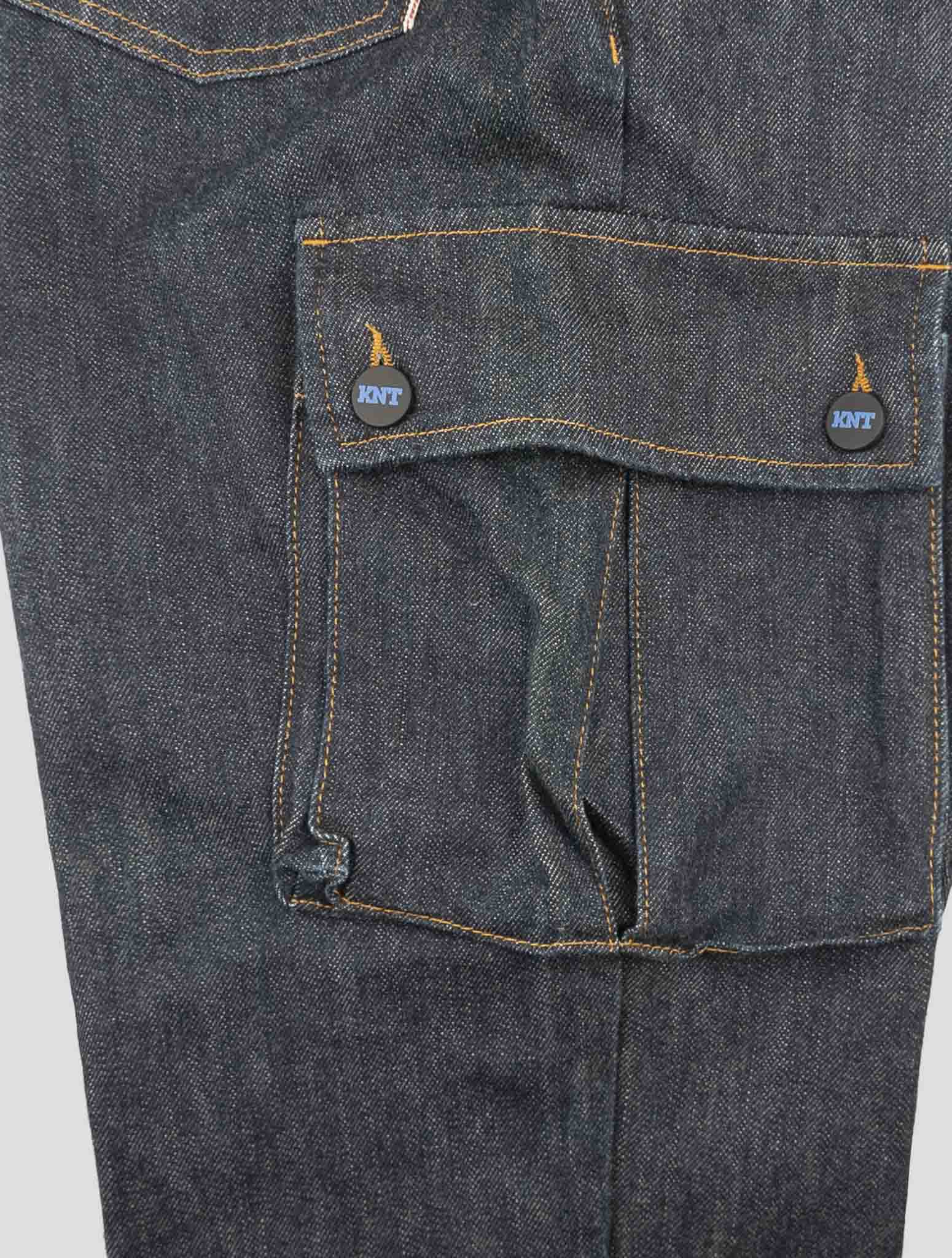Kiton Knt Blue Cotton Pe Cargo Jeans