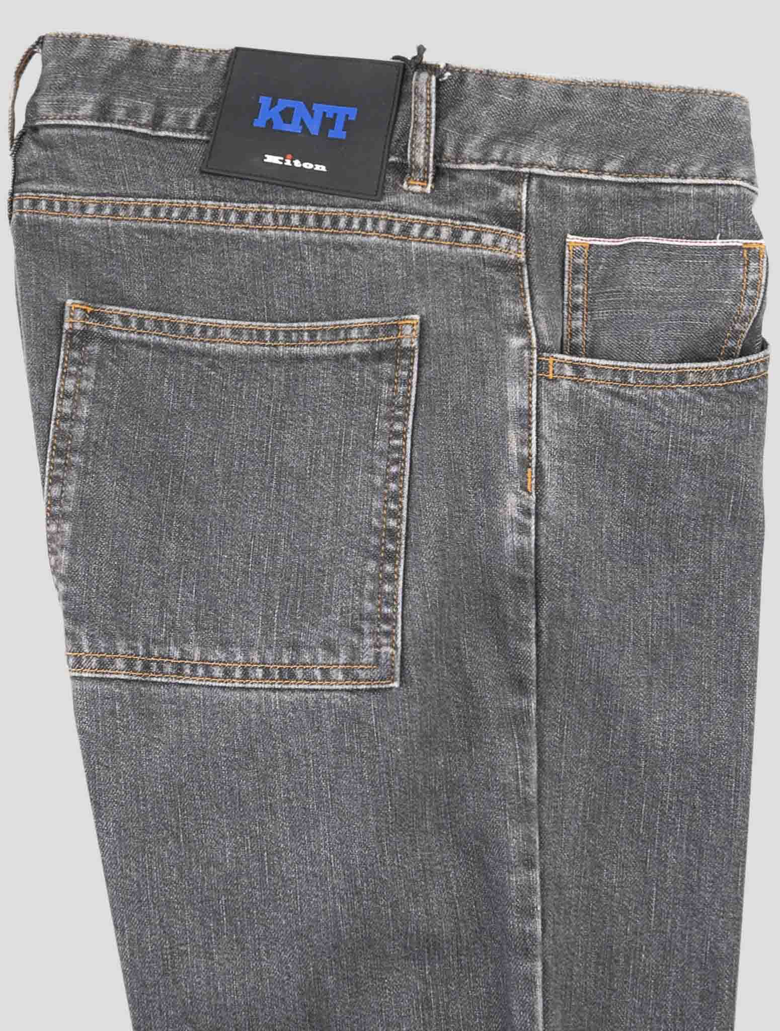 Kiton Knt Dark Gray Cotton Pe Jeans