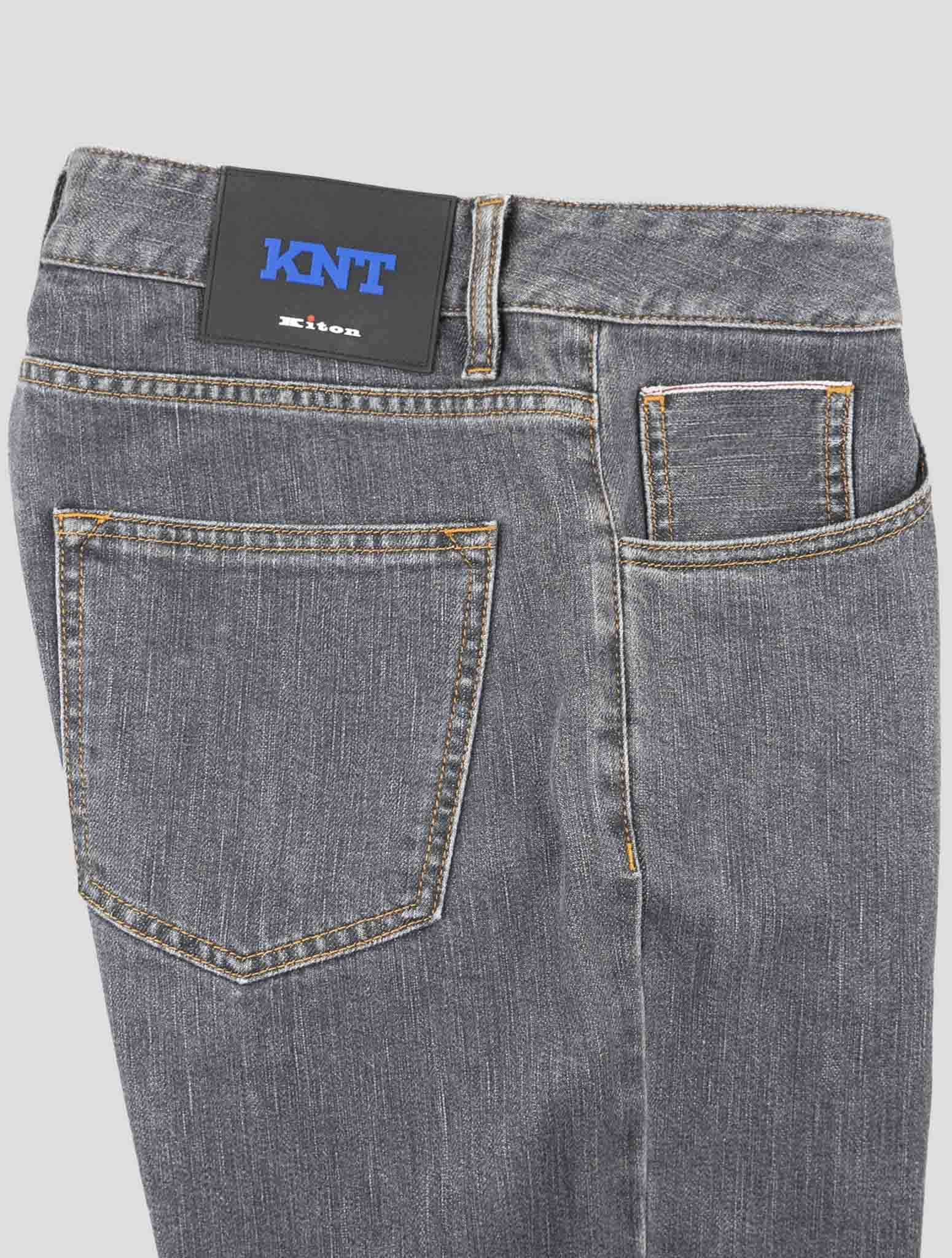 Kiton Knt Dark Gray Cotton Pe Jeans