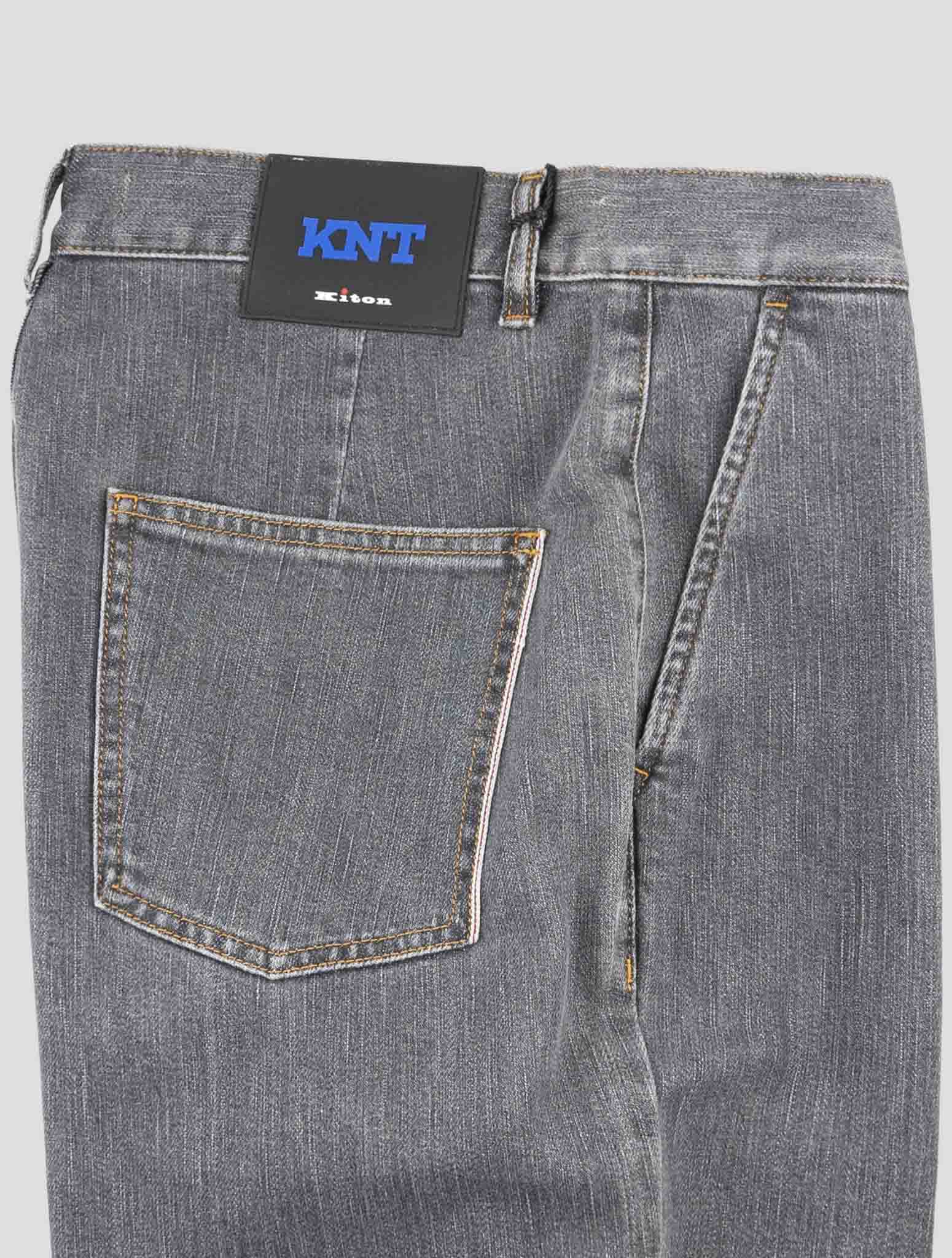 Kiton Knt Dark Gray Cotton Pe Jeans