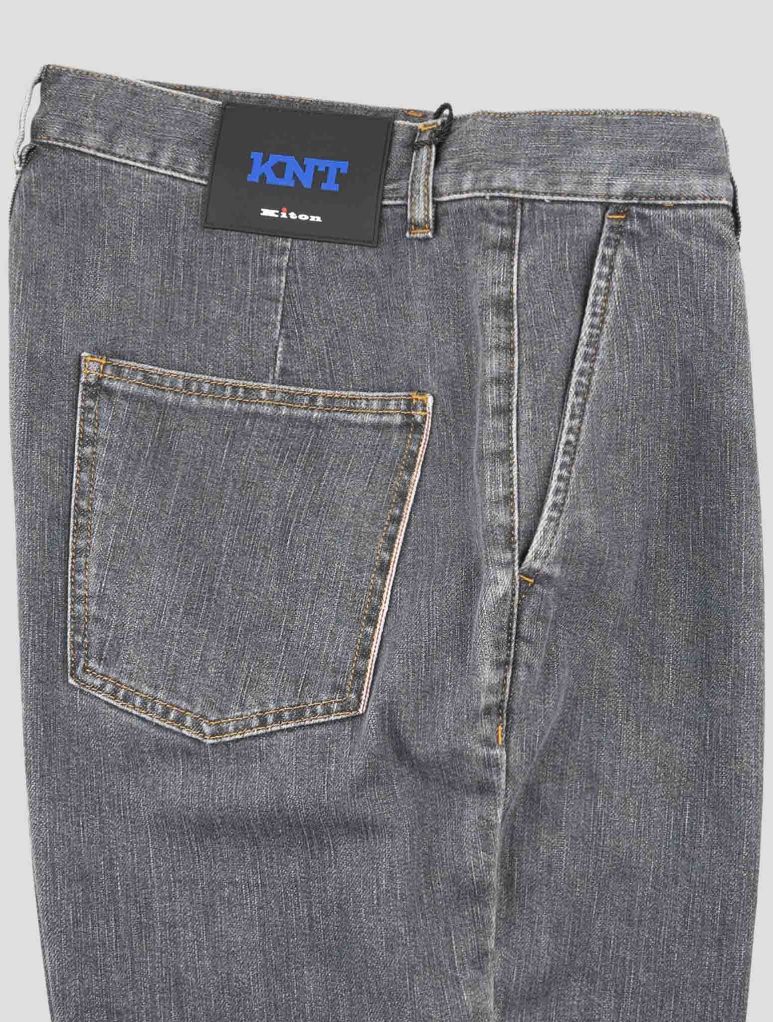 Kiton Knt Dark Gray Cotton Pe Jeans