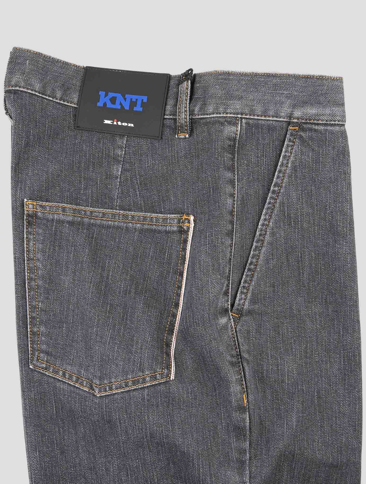 Kiton Knt Dark Gray Cotton Pe Jeans