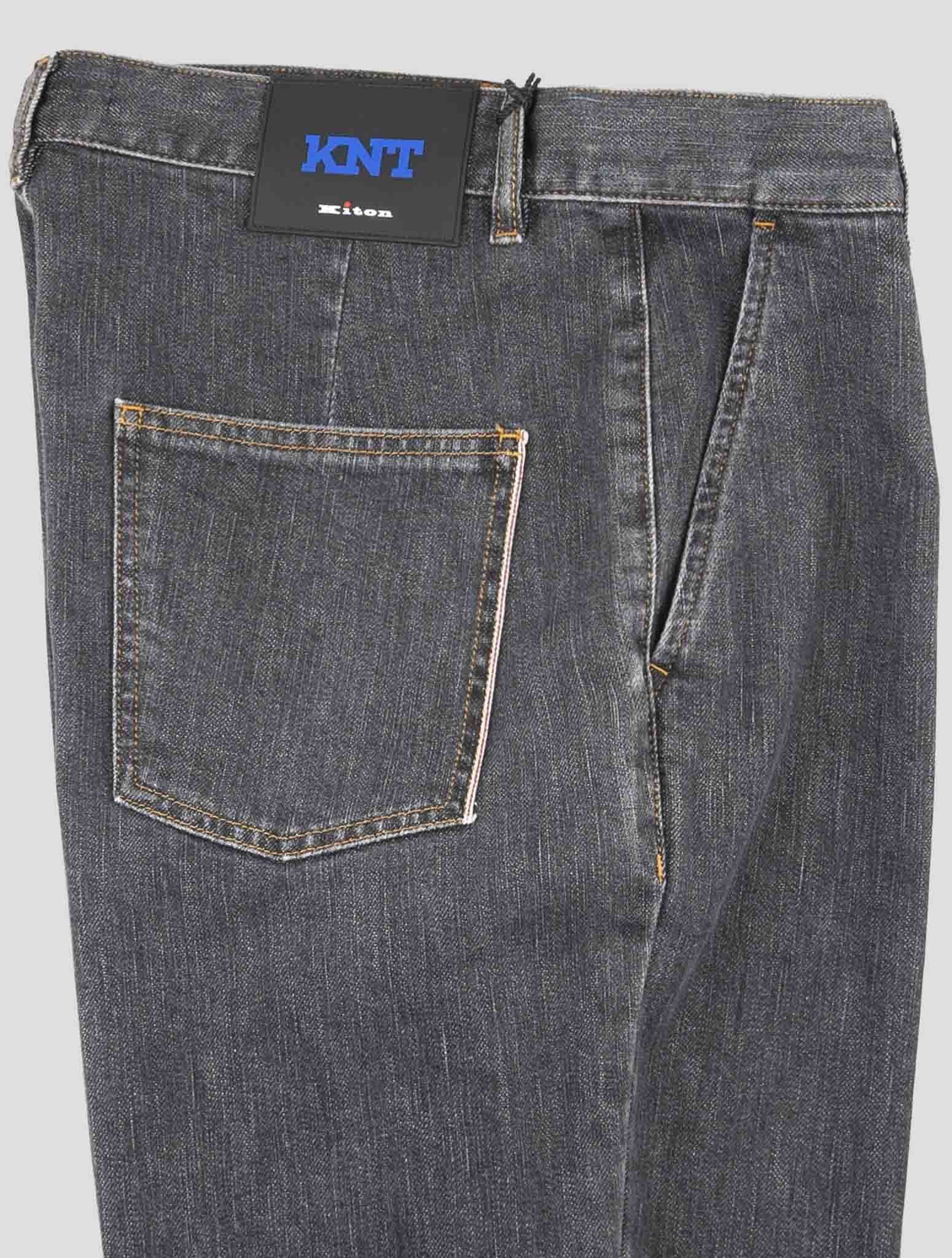 Kiton Knt Gray Cotton Pe Jeans