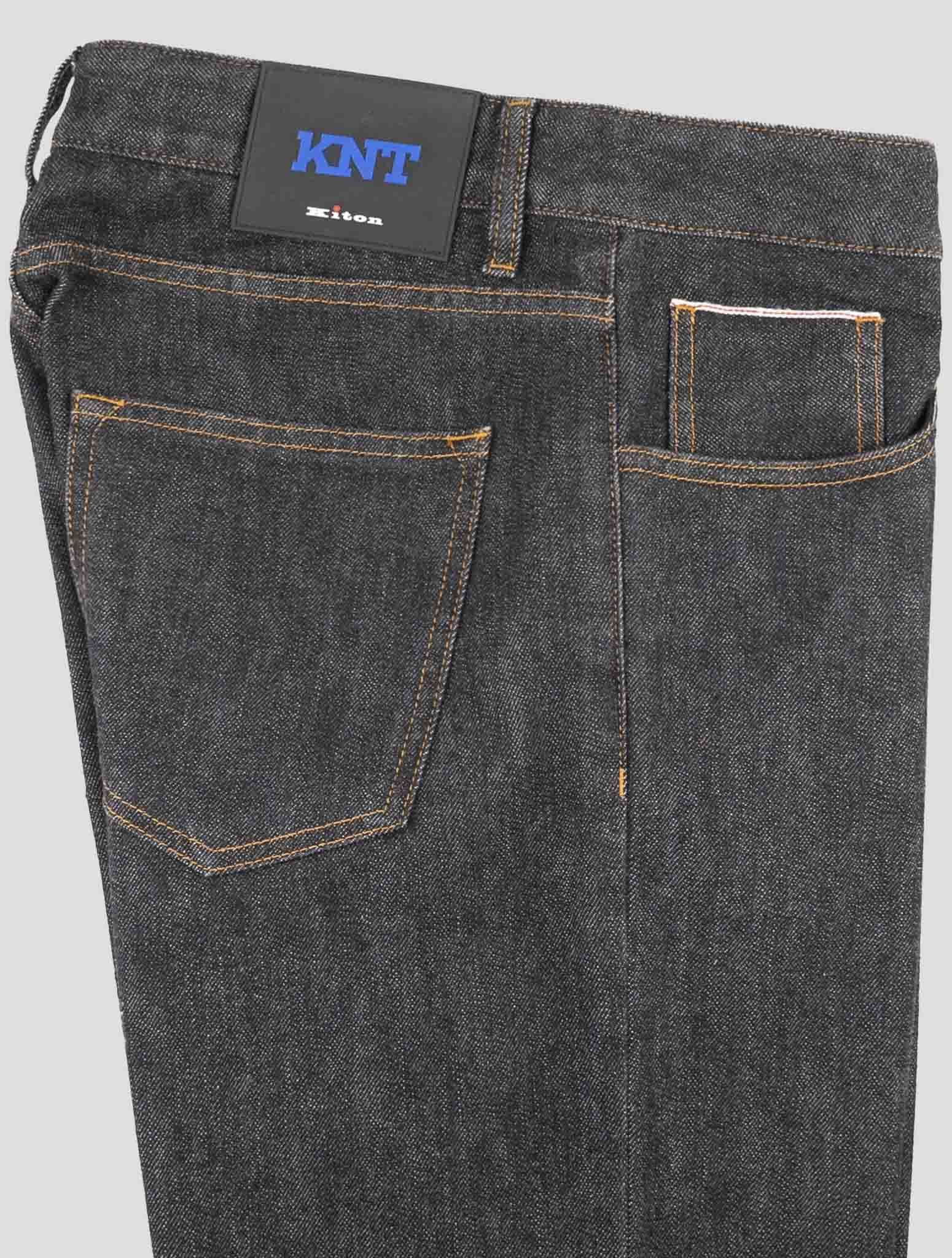 Kiton Knt Dark Gray Cotton Pe Jeans