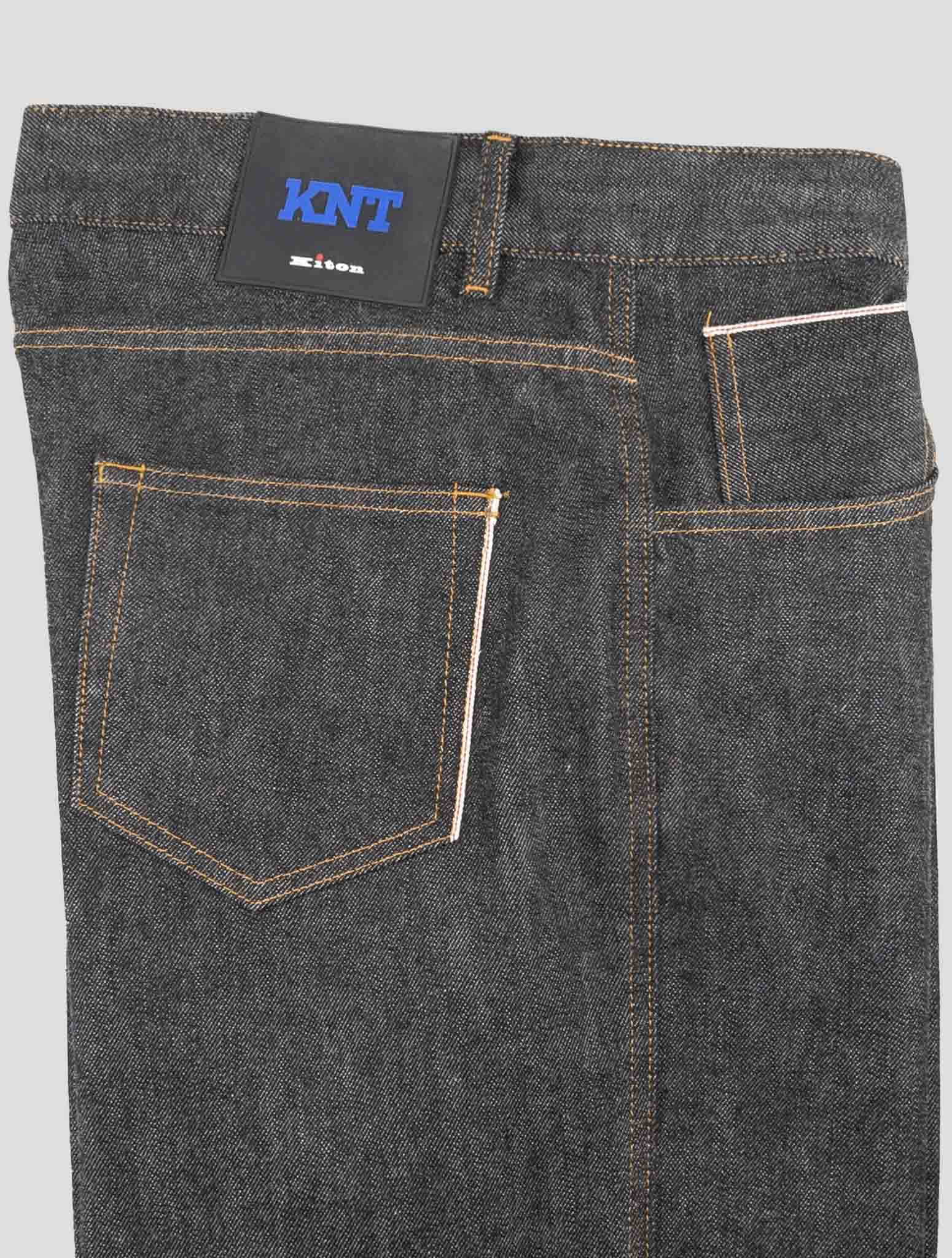 Kiton Knt Dark Gray Cotton Pe Jeans