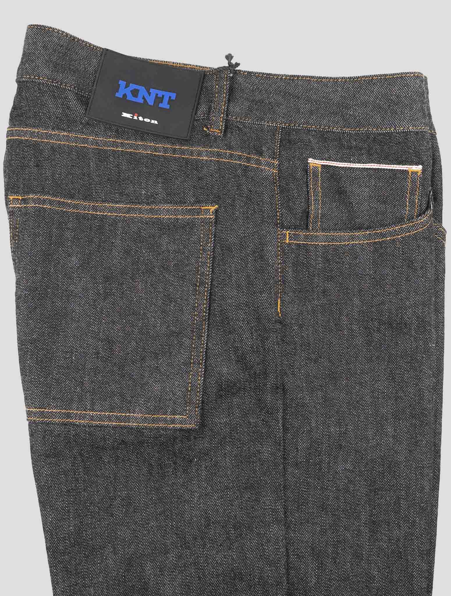 Kiton Knt Dark Gray Cotton Pe Jeans