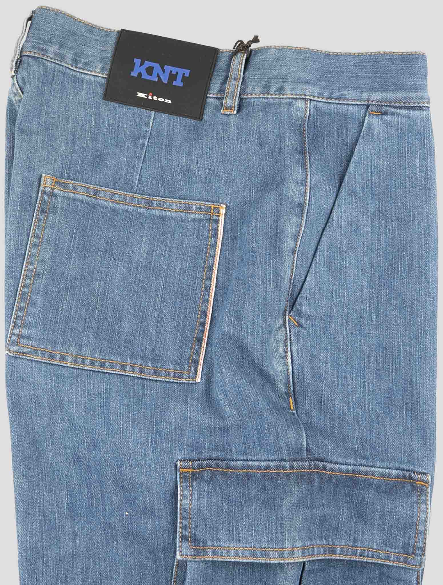 Kiton Knt Denim Cotton Pe Cargo Jeans