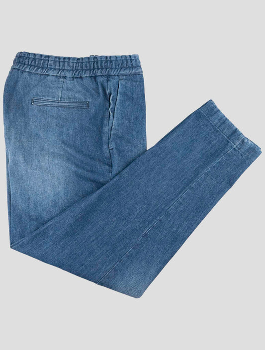 Kiton Knt Blue Cotton Ea Pants