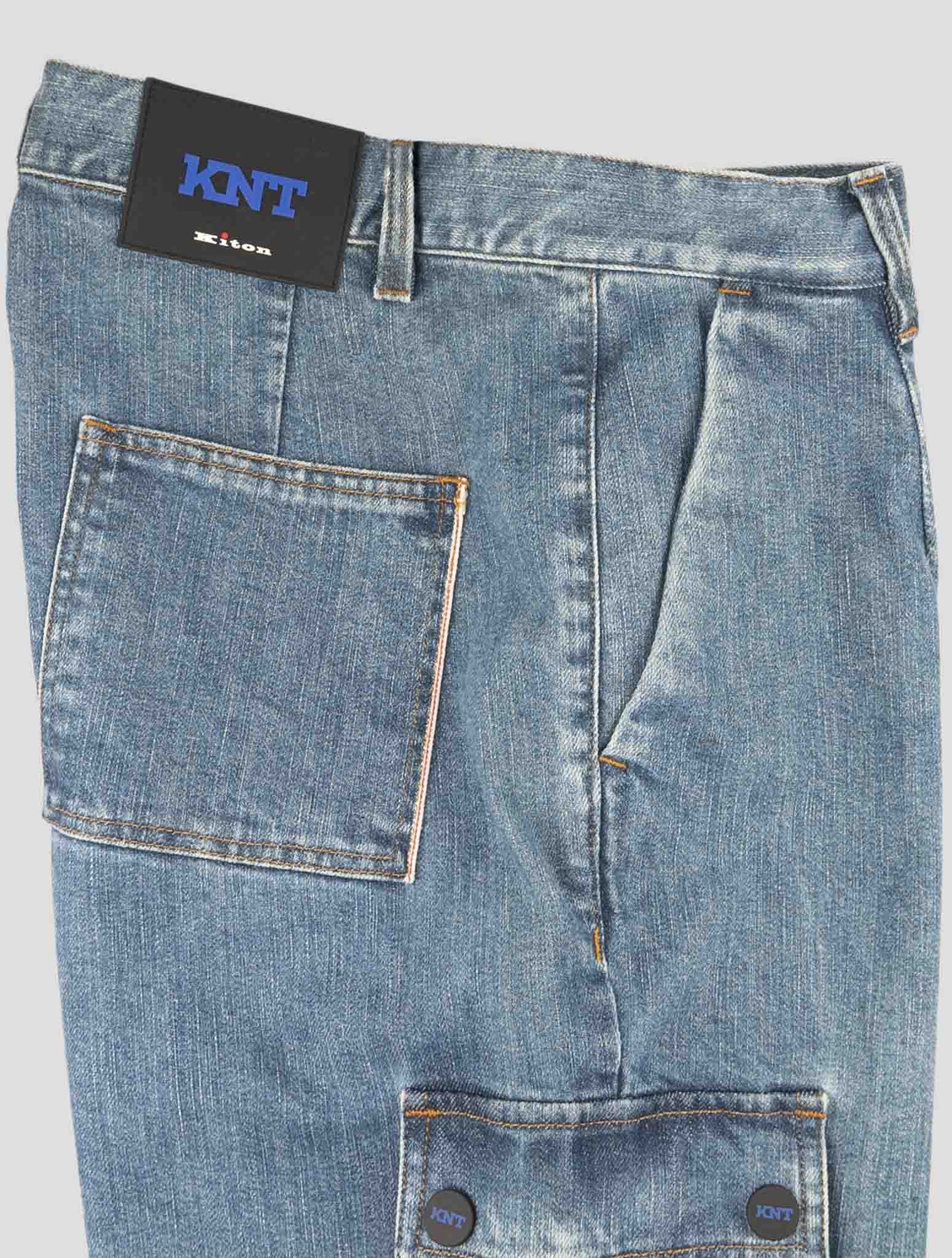 Kiton Knt Denim Cotton Pe Cargo Jeans