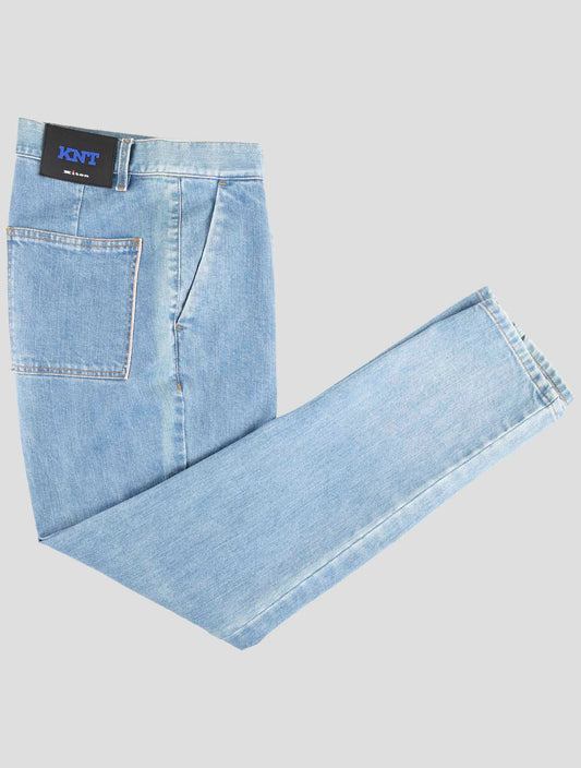 Kiton Knt Light Blue Cotton Jeans