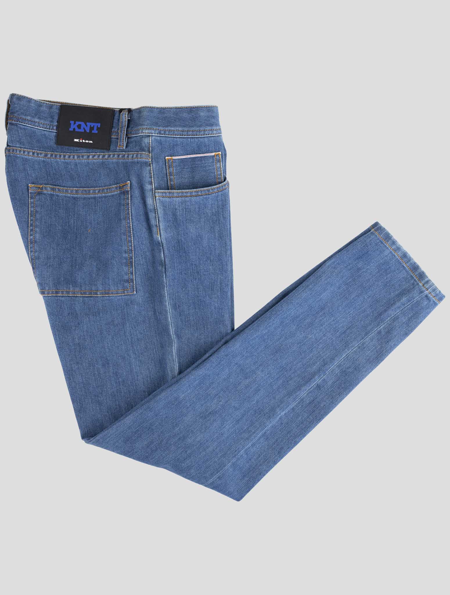 Kiton Knt Blue Cotton Pe Jeans