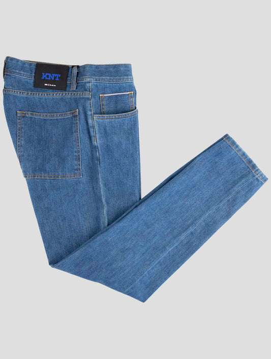 Kiton Knt Blue Cotton Pe Jeans