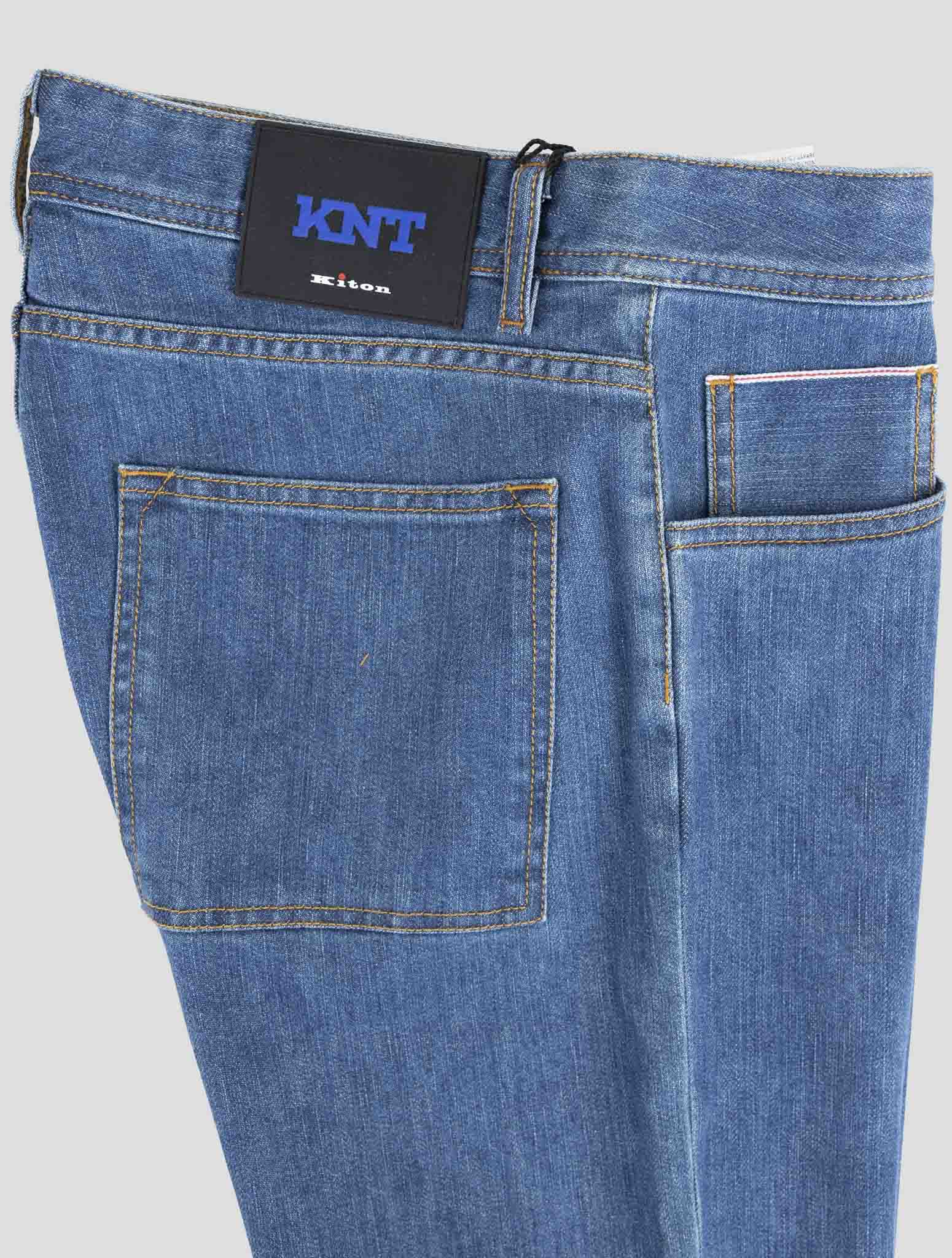 Kiton Knt Blue Cotton Pe Jeans