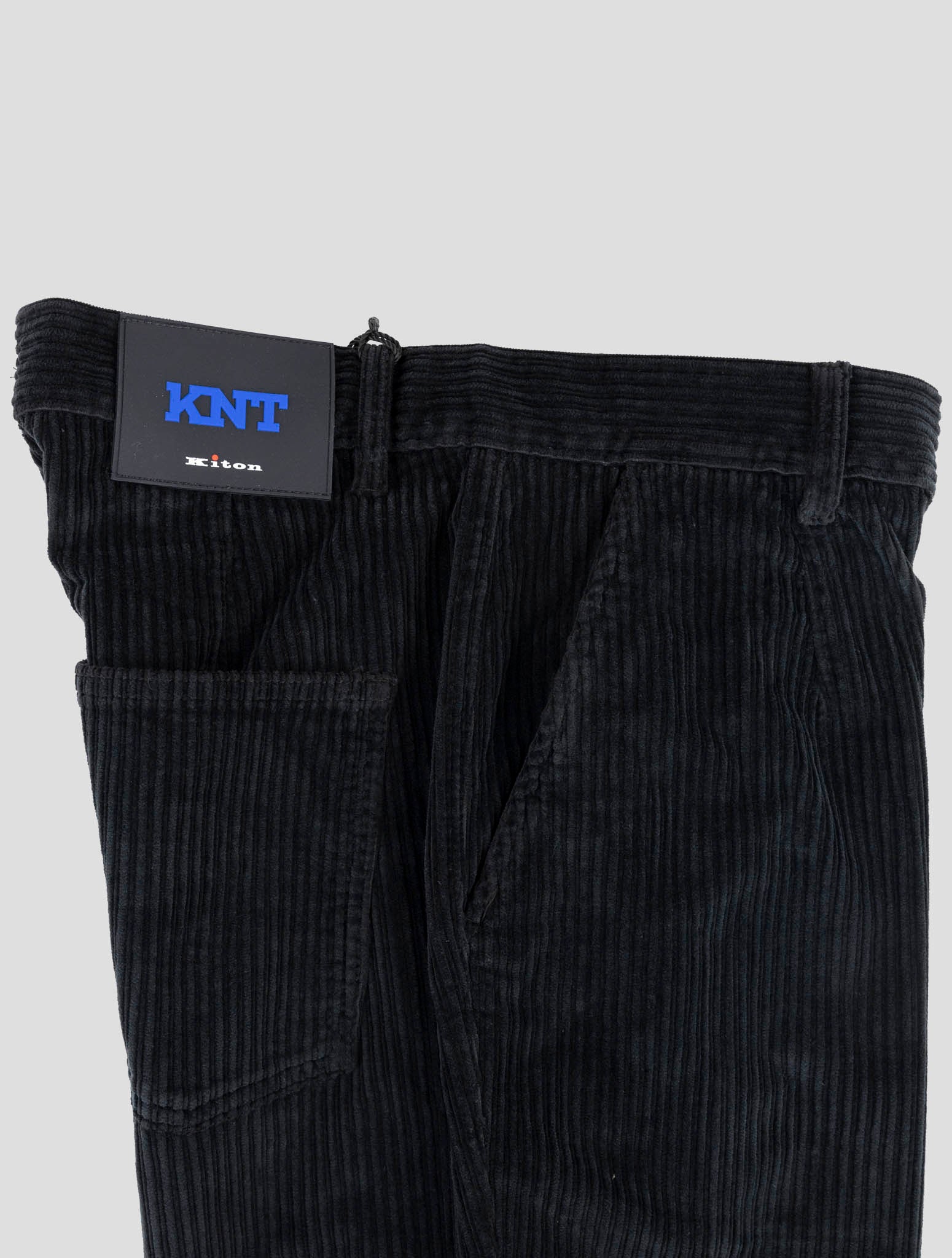 Kiton Knt Black Cotton Ea Velvet Pants