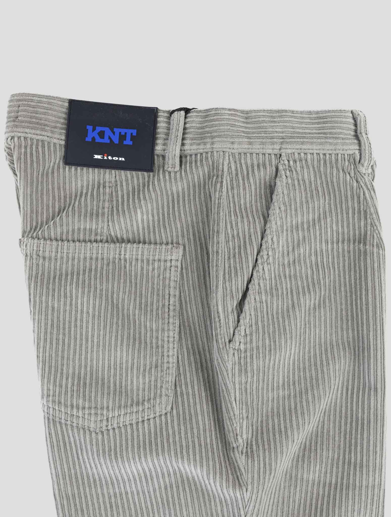 Kiton Knt Gray Cotton Ea Velvet Pants